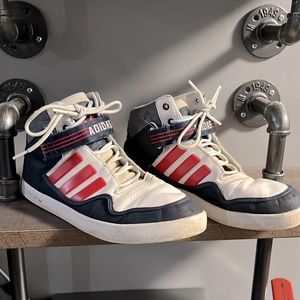 Red white and blue ADIDAS basketballs shoes Size 11